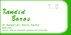 kandid boros business card